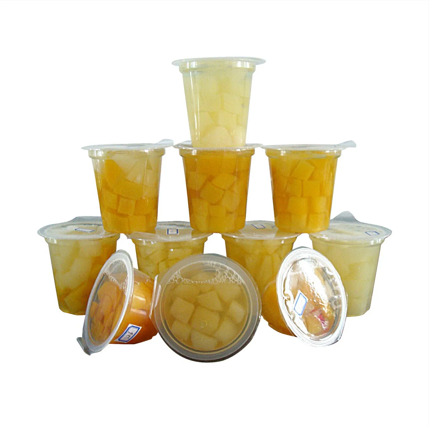 Fresh Taste Natural Product peach pear grape cherry pineapple cocktail fruit syrup pulp in plastic cups