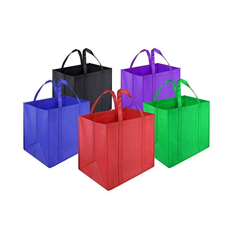 Factory wholesale cheap durable multicolor custom logo large capacity eco friendly grocery non woven fabric shopping bag