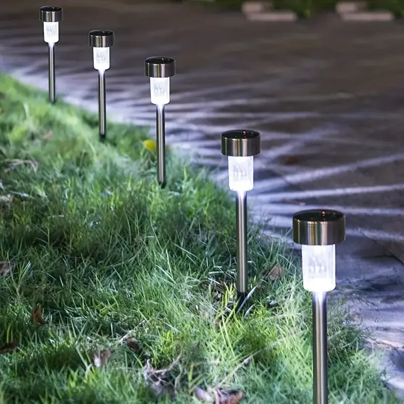 Warm White Solar Light Stainless Steel LED Landscape Lighting  Powered Outdoor  Solar Garden Lights for Pathway