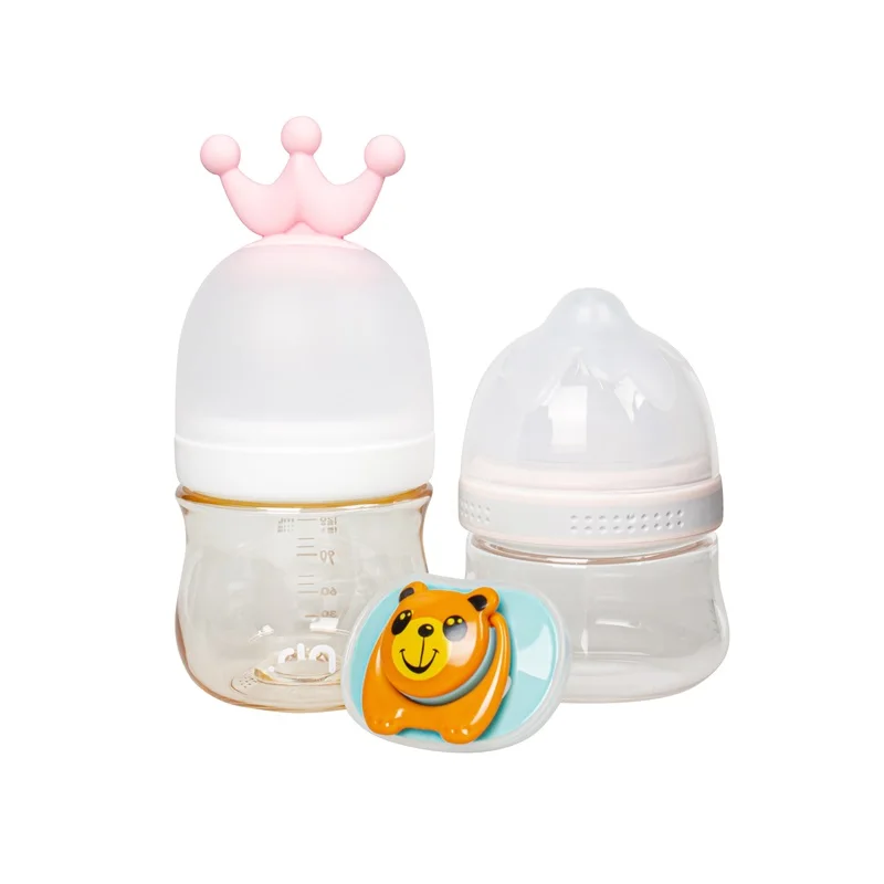Baby glass bottles set  Eco-Friendly Newborn Infant baby feeding bottle set milk glass bottle  with pacifier