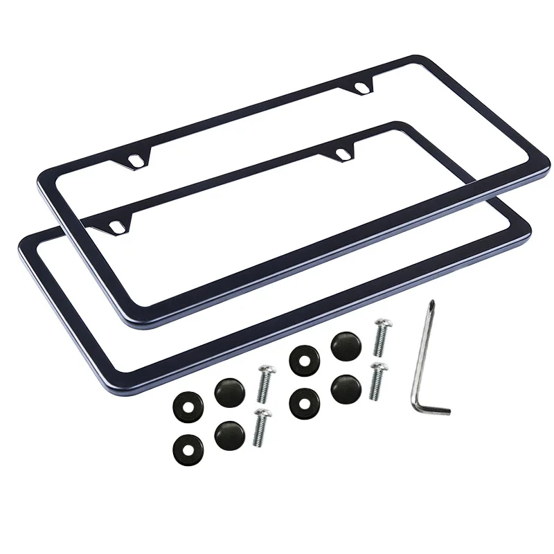 stainless steel aluminum blank metal custom logo car license plate frame