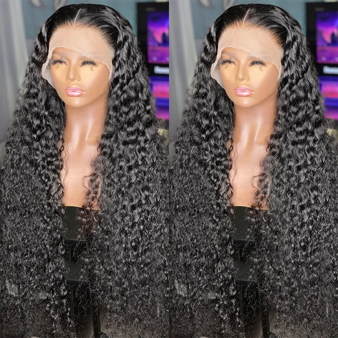 Raw Indian Hair Wigs From India Wholesale Vendor 360 Hd Lace Front Wig Pre Plucked Water Curls Frontal 50inch Full Lace Wig