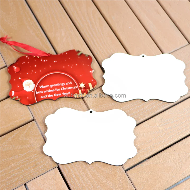 MDFSUB shipped in 3 days Christmas Wooden Mdf Sublimation Blank Hanging Ornament Blank Sublimation Mdf Ornament