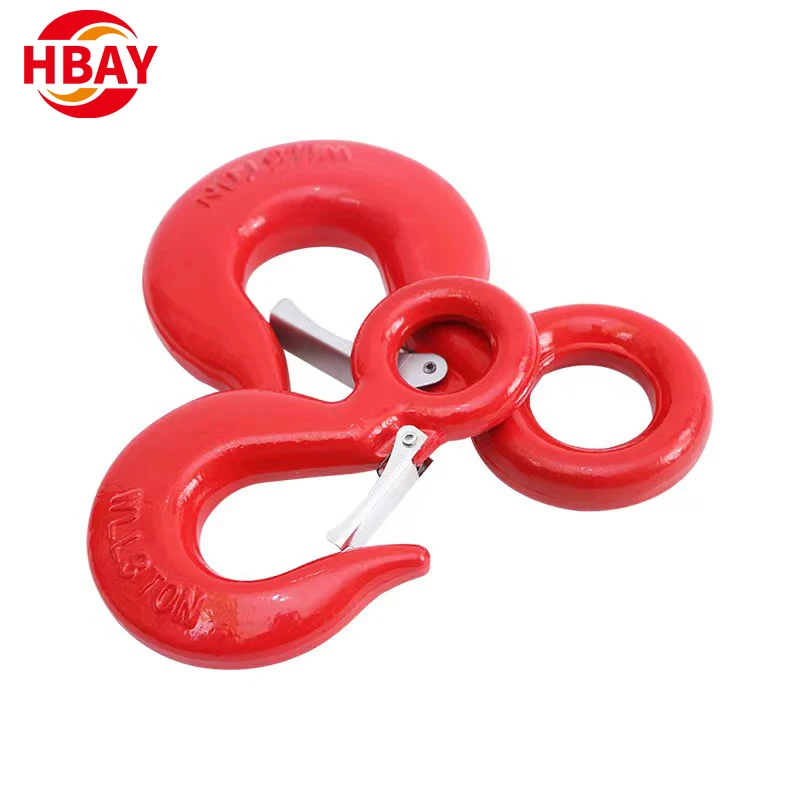 Factory Direct Sales 320C Lifting Eye Hoist Hook with Safety Latch Zinc Steel Plastic Alloy for Mining for Hoisting Applications