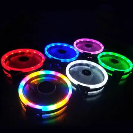  Бесшумный вентилятор с RGB-светодиодами 120 мм 12 см В постоянного тока 3 контакта