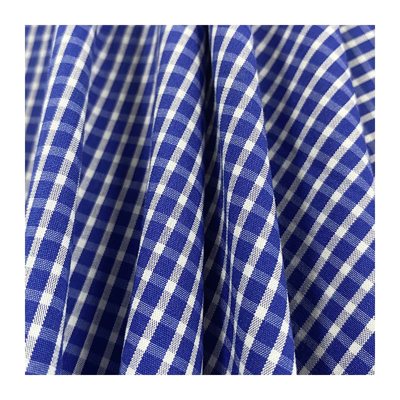 Cotton Blend Nylon Stretch Yarn Dyed Fabric Check Stripe Style Yarn Dyed Shirt Fabric With Spandex