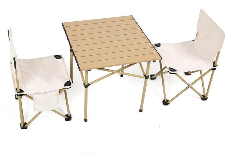 Light metal frame portable outdoor camping garden folding table and chair set