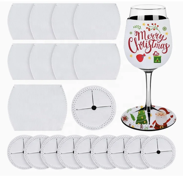 Wine Glass Insulator Sublimation Neoprene Sleeve Cover Sublimation Coaster