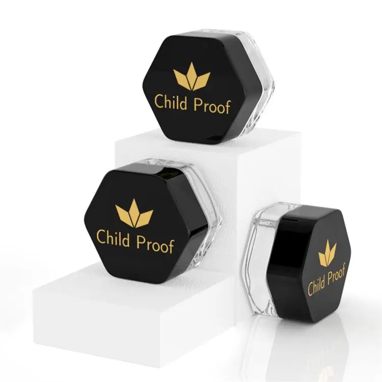 5ml 7ml 9ml Wax Child Proof Glass Concentrate Containers clear Jar with CRC cap