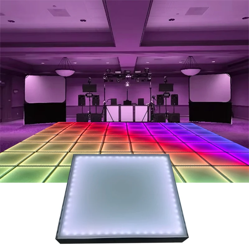 3d Infinity Mirror Led Dance Floor Tiles Glass Panel Dmx Night Club Rgb Light up Wedding