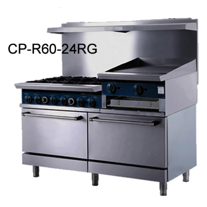 New Style Gas Range Cooker Burner Griddle Oven Gas Cooking Range Combination Baking Oven For Industrial
