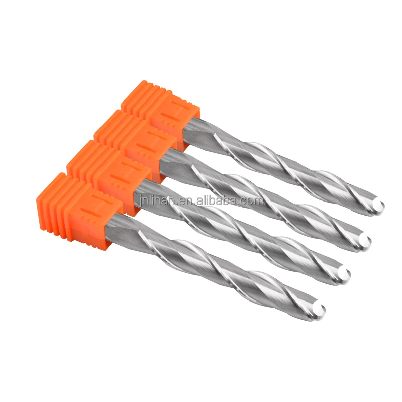 Cnc Router Bits 2 Flutes Solid Carbide Cnc Milling Cutter 2 Flutes Spiral Flat End Mills For Wood