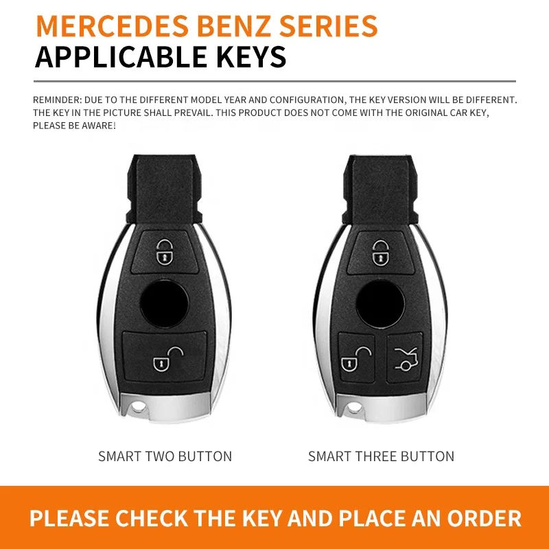 Zinc Alloy Leather TPU Car Key Cover for Mercedes Benz A B C E S Class W204 W205 W212 W213 W176 GLC CLA AMG W177