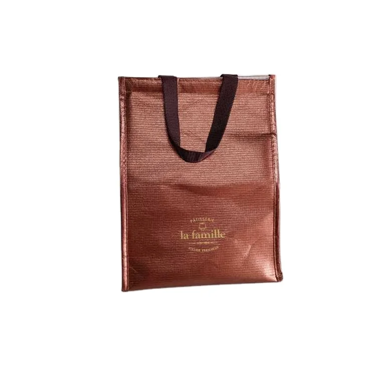 
Custom Takeaway Tote Lunch thermal cooler bag Reusable Eco Woven Insulated cooler bag 