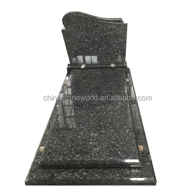 Blue Pearl Indian Black Granite French Style Headstone And Funerera