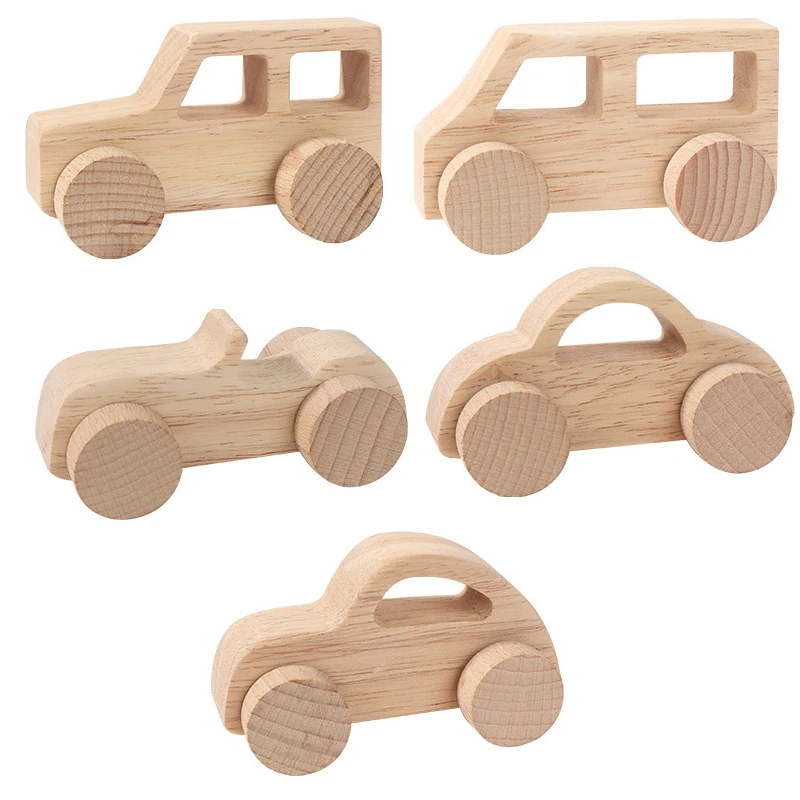 Nursery School Montessori Material Wooden Children Toys Car Wooden Toy Track Wooden Push Toy