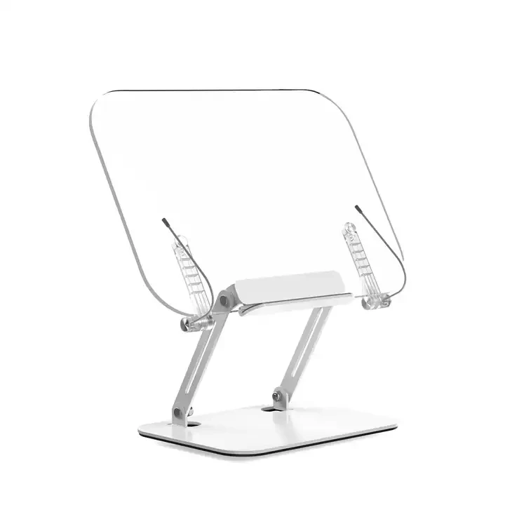 Transparent Folded Open Acrylic Book Stand Reading Holder Shelf Acrylic Cookbook Display Stand