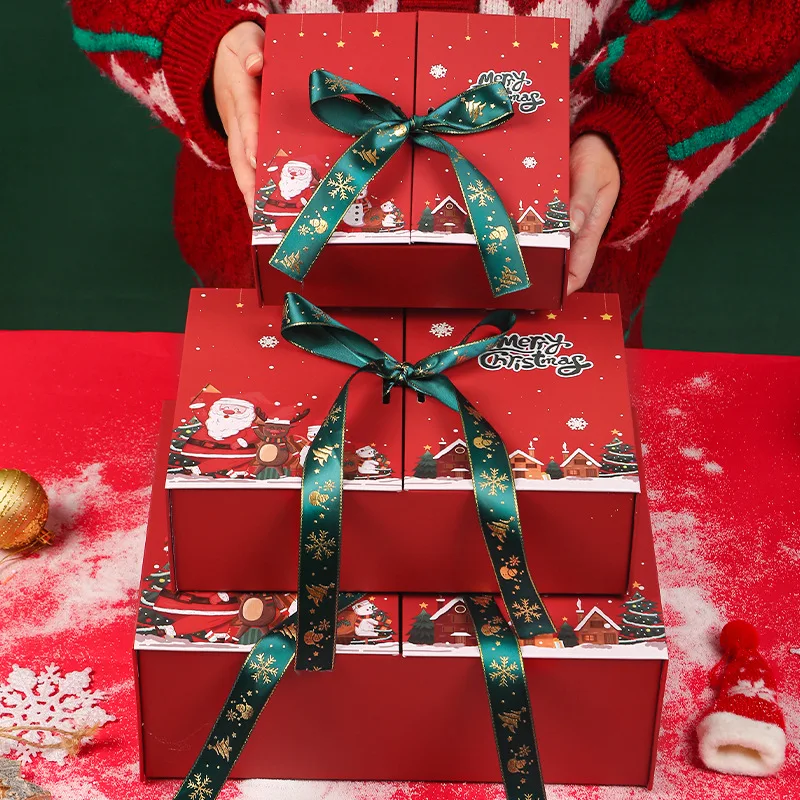 Wholesale Packaging Bridesmaid Proposal White Recycle Paper Gift Box Christmas Paper Box with Ribbon