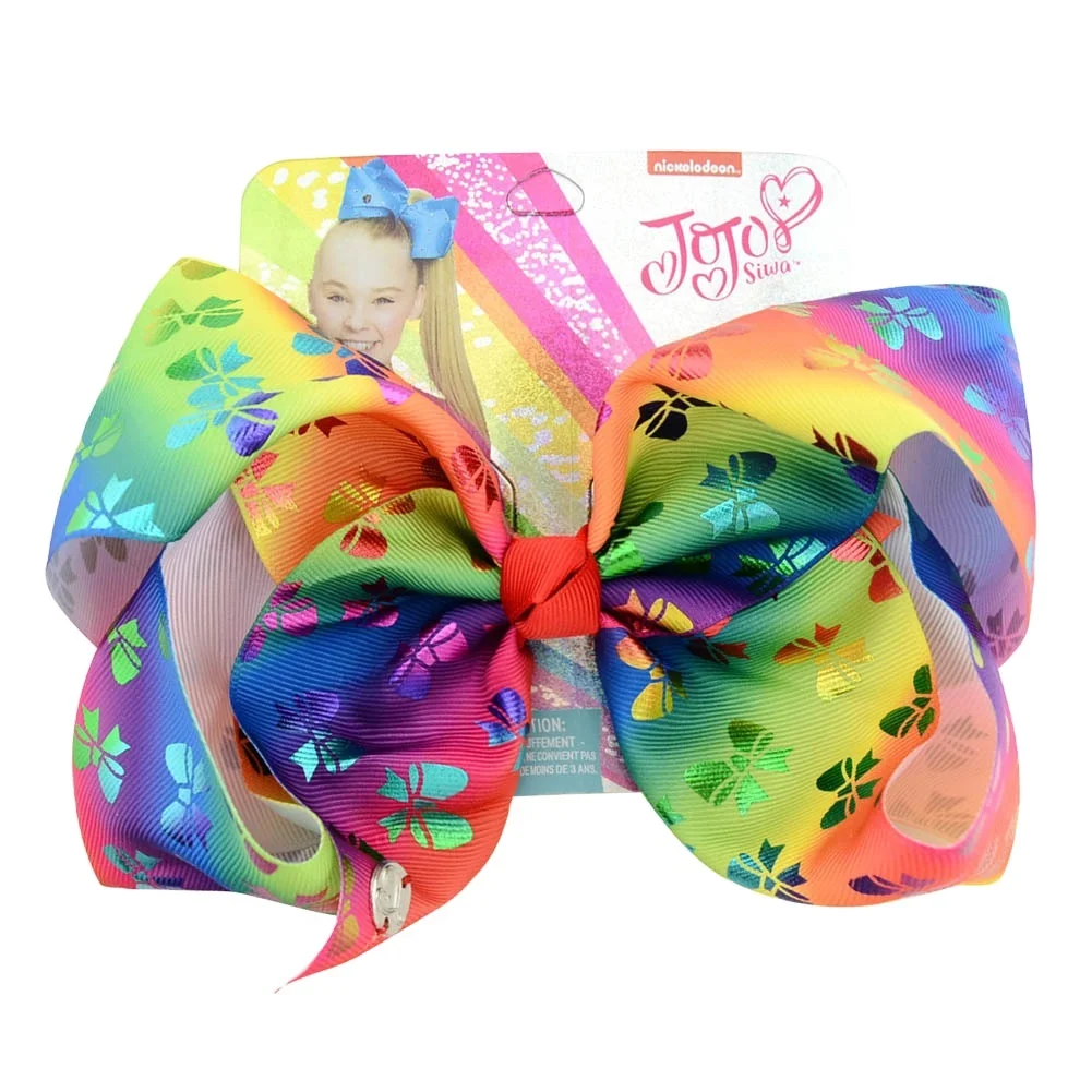 2020 luxury best rainbow large  handmade 8 inch newborn hair bow clips hair accessories