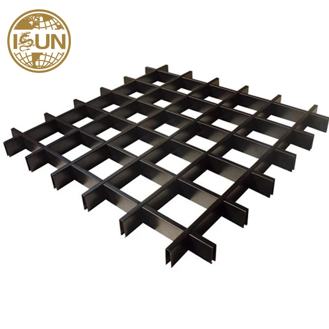 Metal Grid Ceiling with Pre Print Coating in Wooden Grain Aluminum Grille Ceiling