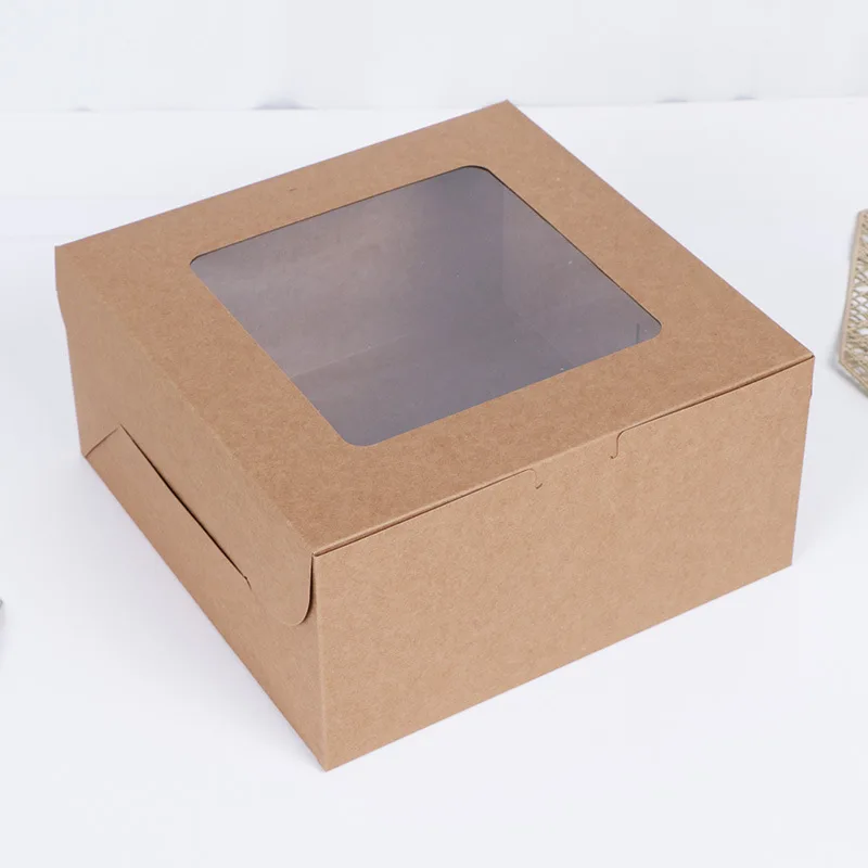 10*10*5 inch  white kraft paper cake box and board flat