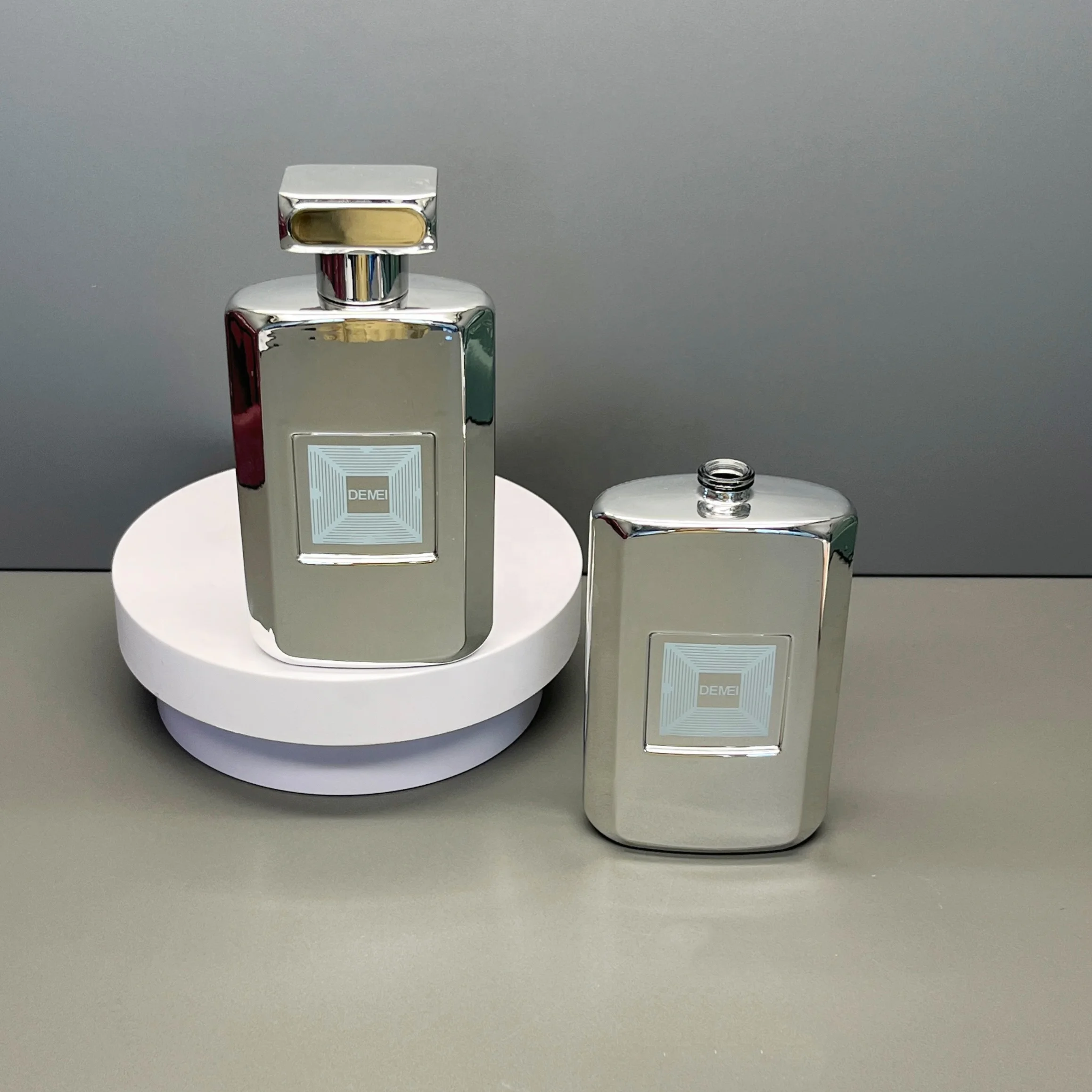 100ml silver uv coating unique premium luxury empty perfume glass bottles