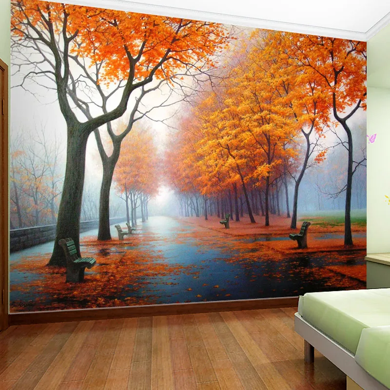 Customized Photo Wallpaper 3D Autumn Maple Leaf Natural Scene Wall Paper Roll Living Room Bedroom Home Decor Mural Wallpaper