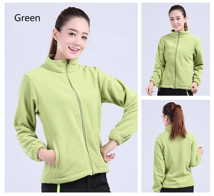 Colorful Soft Shell Outdoor Unisex Single Layer light weight Custom color logo with pocket windproof Polar Fleece Warm Jacket