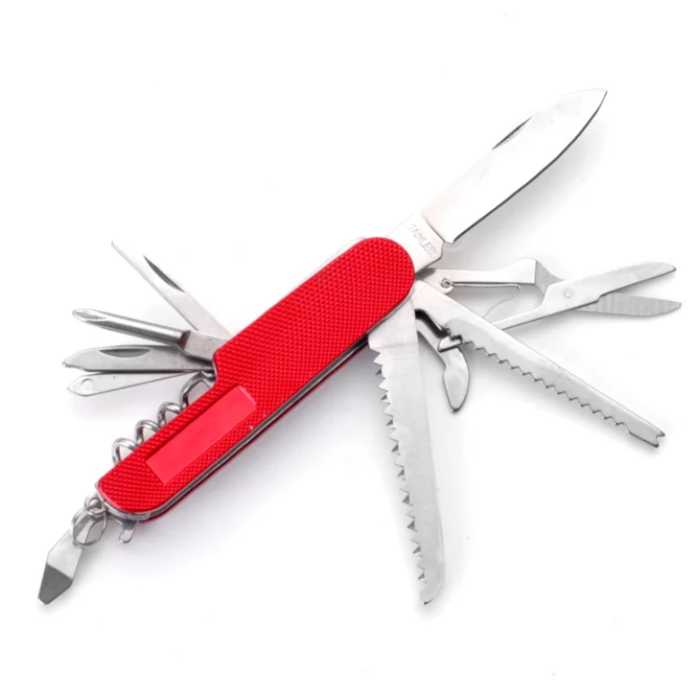 
New Design Stainless Steel Pocket Folding Travel Key Tool 6 In 1 Multifunction Knife 