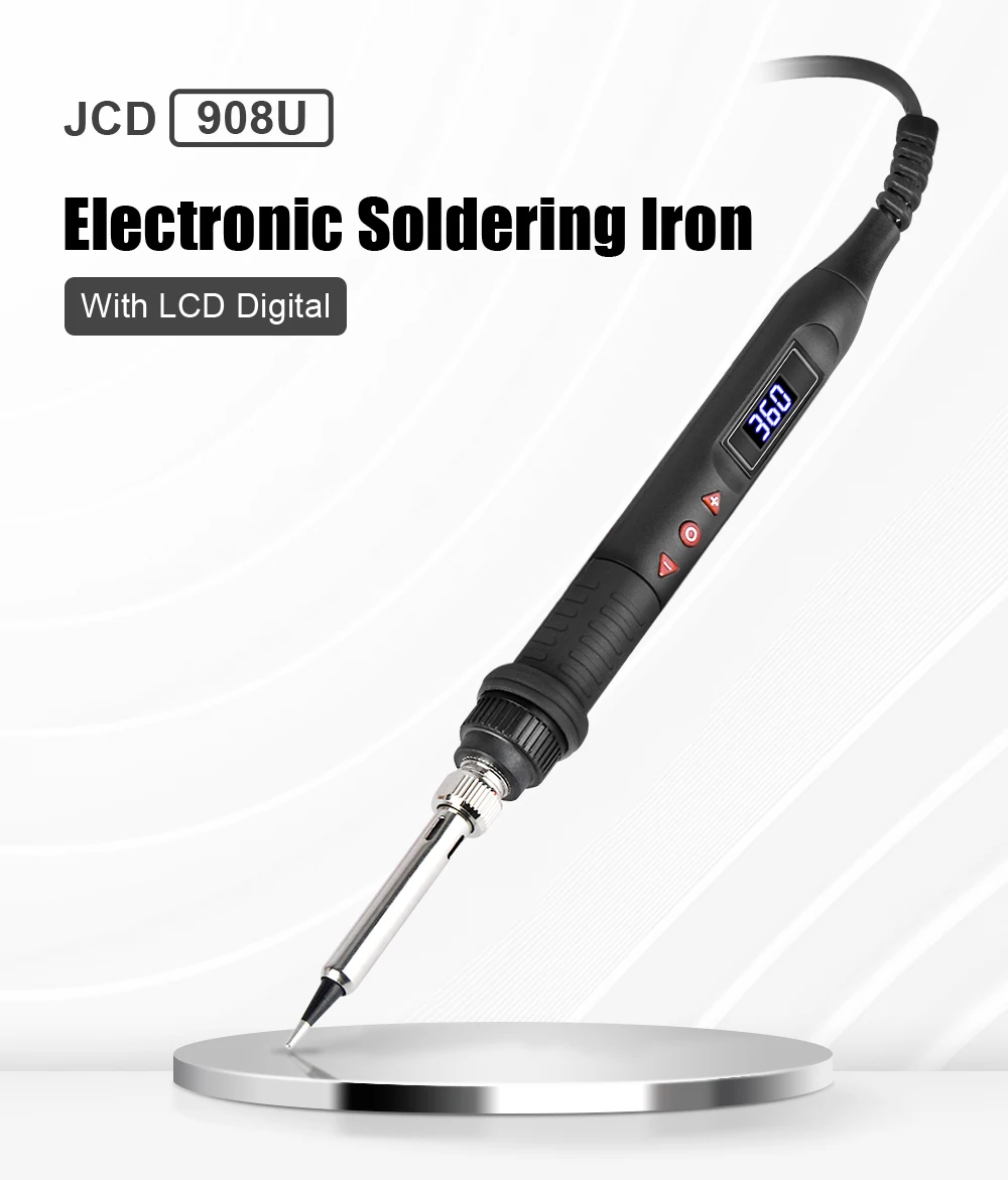 JCD 908U-B  Adjustable temperature electric soldering iron 80W LCD display repair welding tool  soldering pen soldering iron tip