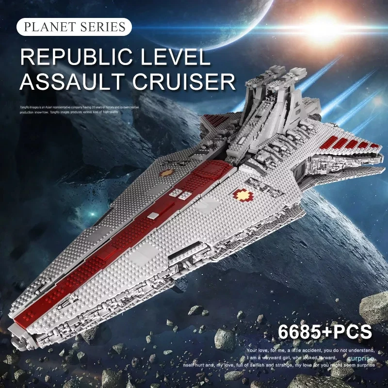 Mould King 21005 Republic Class Attack Cruiser War Building Block Toys Sets 6685PCS Huge Assemble Bricks Puzzle Game For Kids