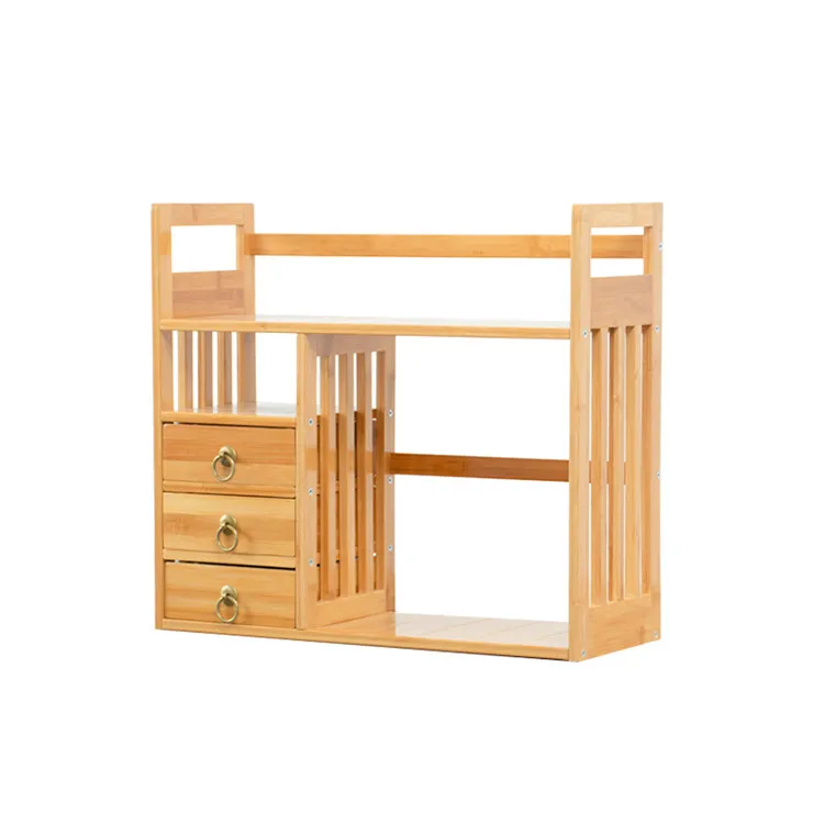 Wholesale nordic simple style fashion storable home furniture solid bamboo  bookshelf