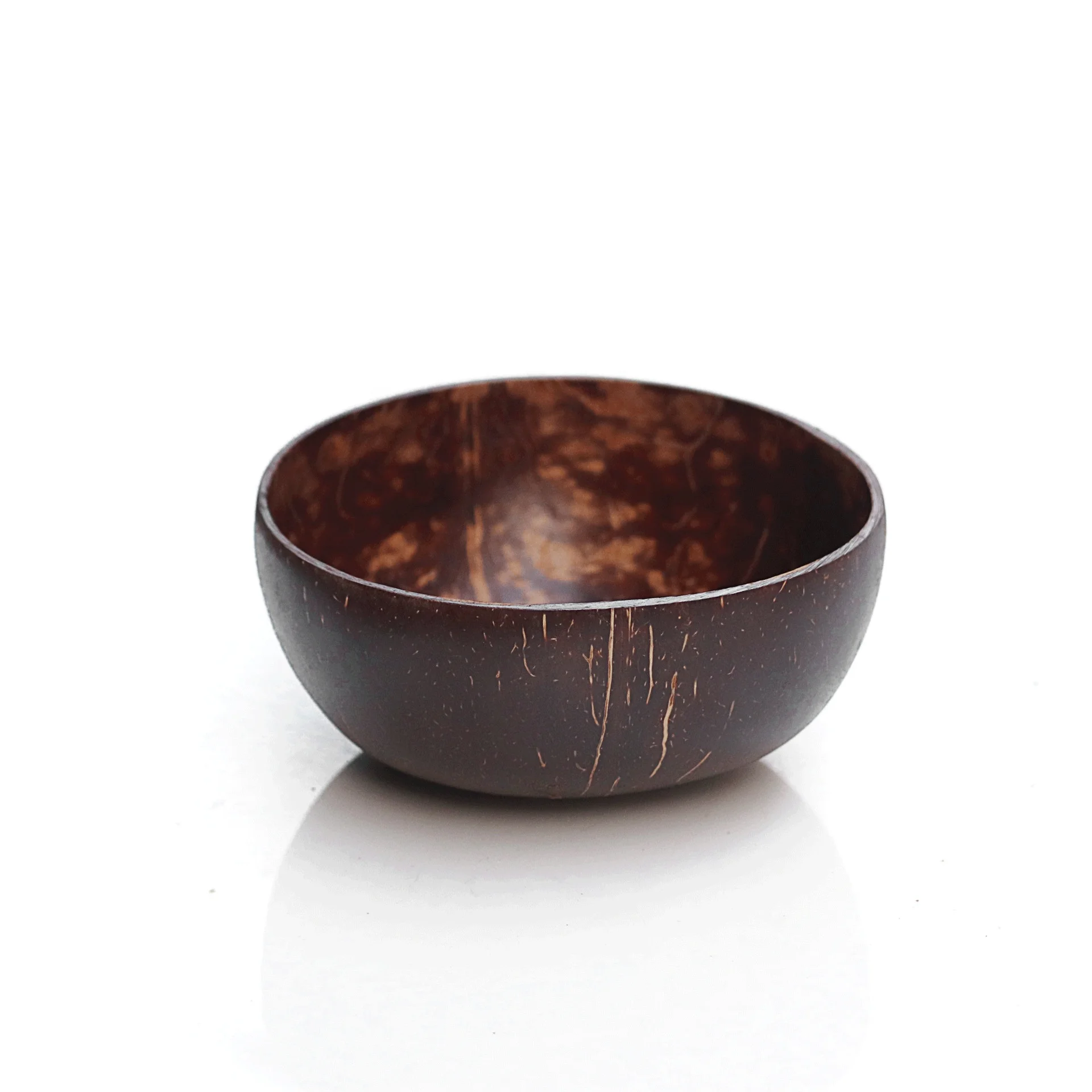 Newly Carved Eco-friendly Organic Coconut Shell Salad Bowl Wooden Cereal Bowl with Spoon