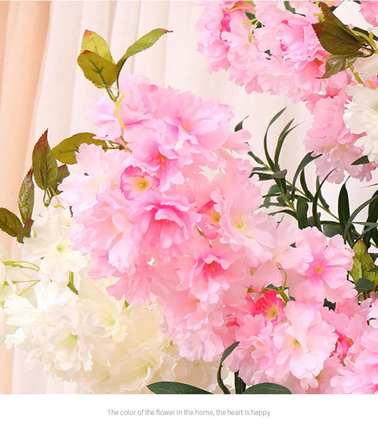 Cherry Blossom Branch Wedding Cherry Tree Peach Tree Flower Fake Flower Wish Simulation Rattan Indoor Wall Decoration Rattan