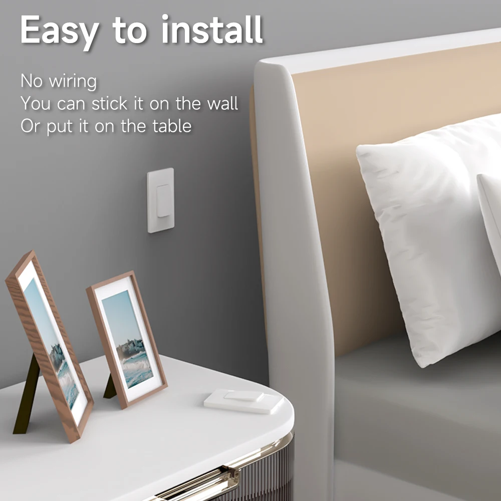 2 button 1 receiver Dual-control US wireless kinetic energy wall switch long-distance battery-free self-generating lamp switch