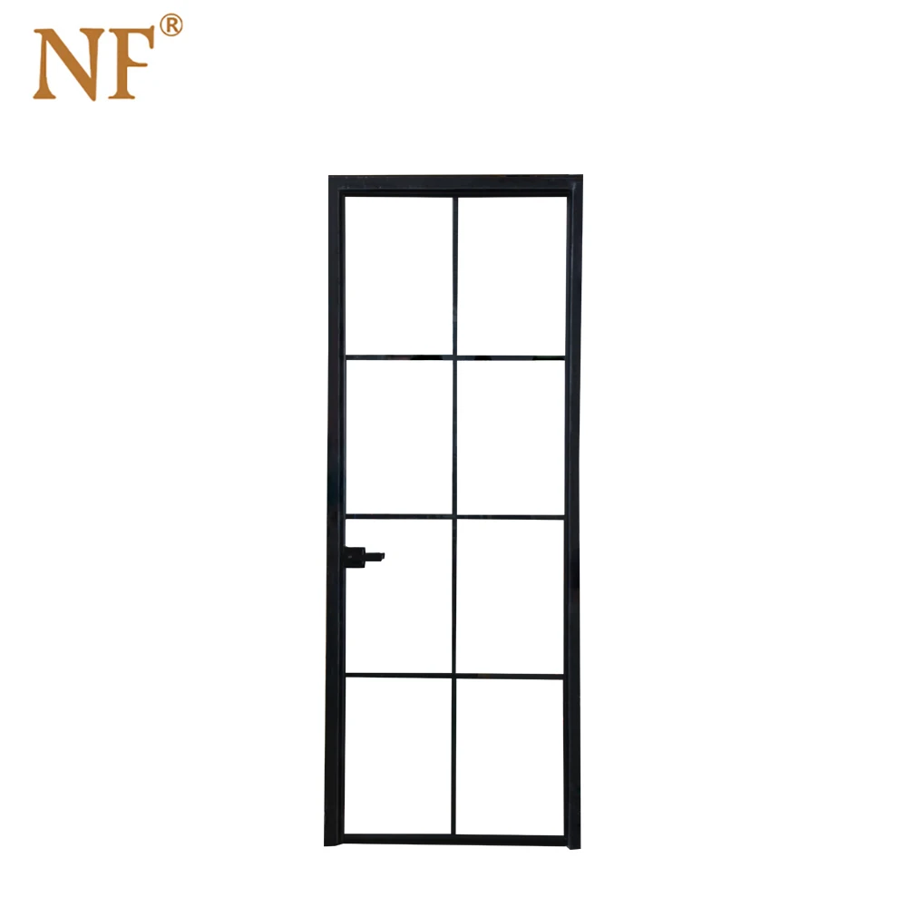 
Commercial aluminum frame double tempered glass interior bath room door 