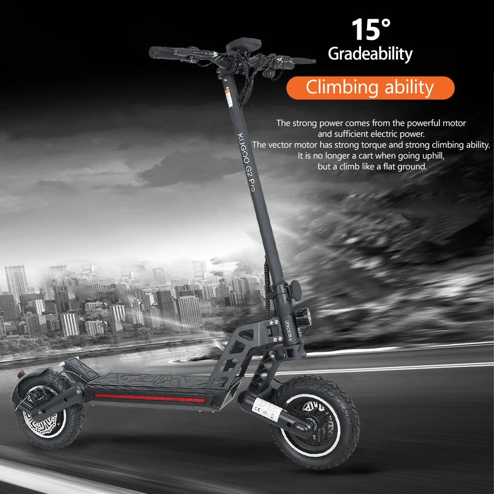 Электрический скутер KUGOO G2 PRO 10 дюймов 48 В 15 А 800 Вт максимальная скорость 50 км/ч максимальное