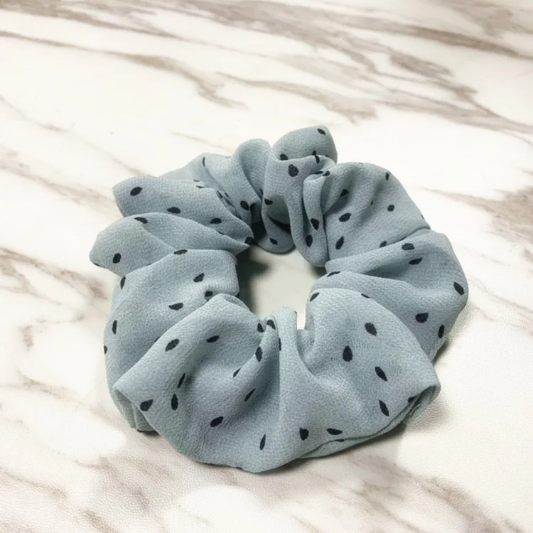 Fashion small dot printed fabric hair bands high grade hair tie big scrunchies for hair 2020 elastic for women