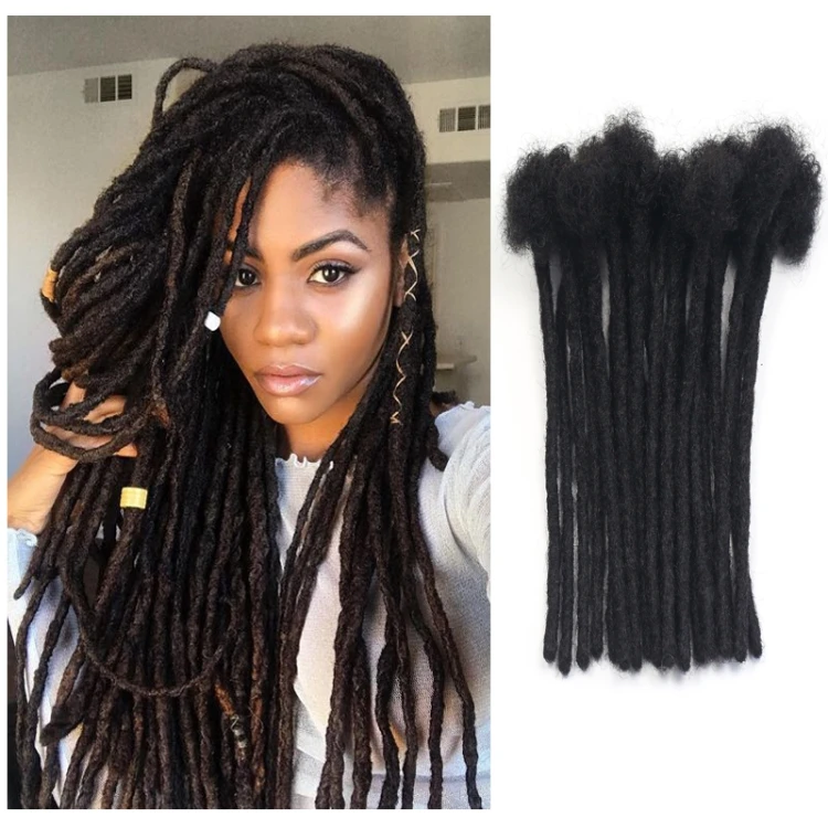 Top Golden quality locs 0.4 0.6cm 0.8cm dreadlock extension Afro kinky crochet hair dreadlocks extensions human hair natural