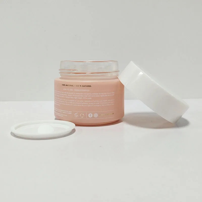 hot sale big body butter container 100 ml 200 g 2 oz beautiful skin care cream glass concentrate jars with lids for cosmetic