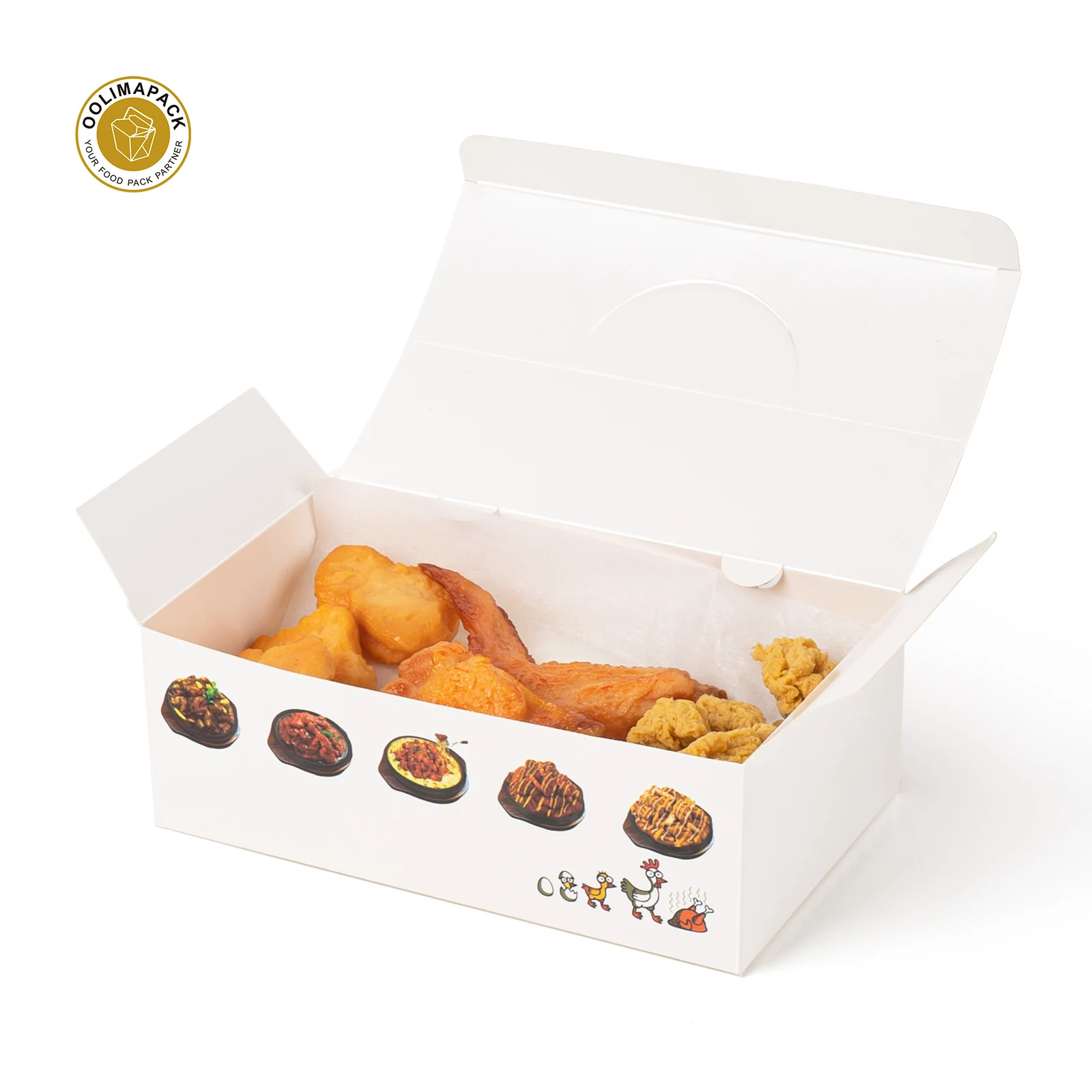 OOLIMA Eco Friendly Fries Fried Chicken Nuggets Carton Paper Snack Box