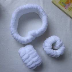 Hot Sale Adjustable Elastic Wristband Spa Headband Facial Wash Hair Band Set