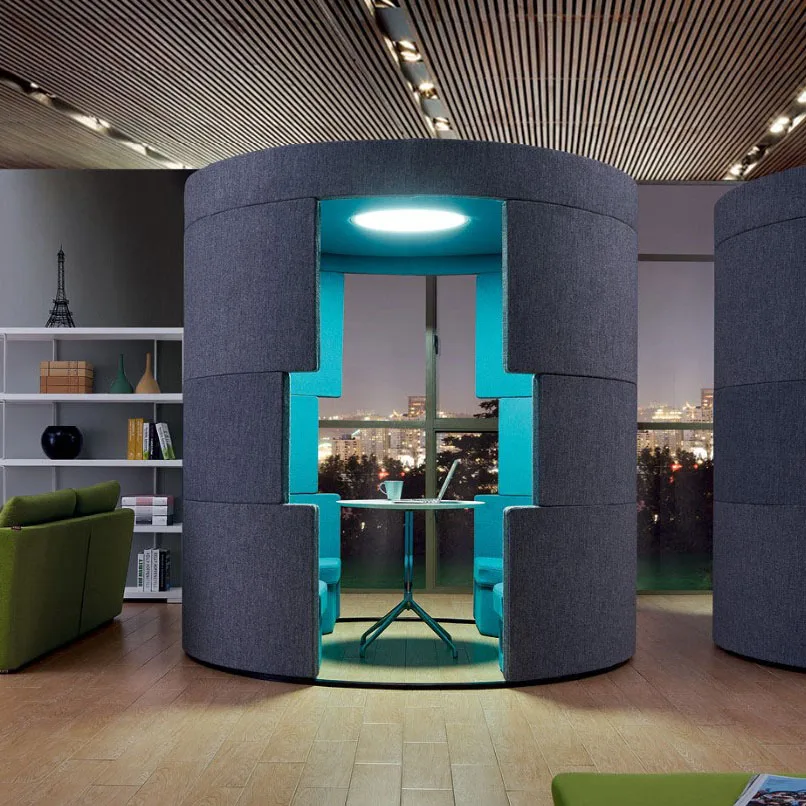 Lounge Fabric round meeting room  reception booth sofa office pod