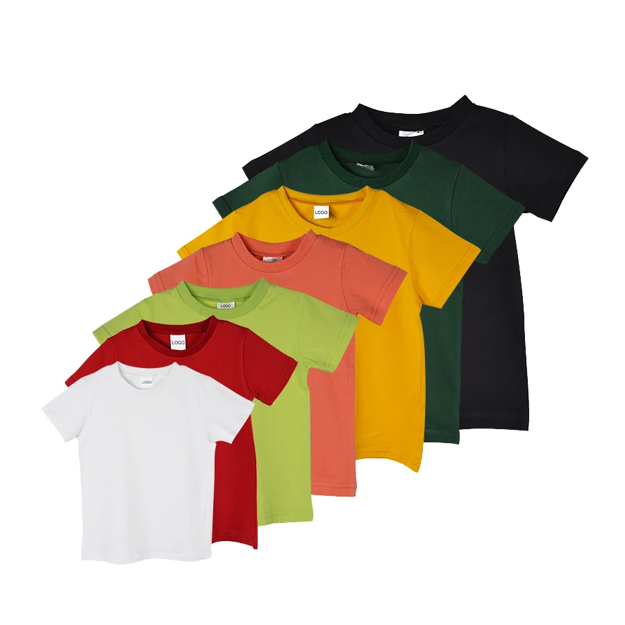 Summer Trend Pure Color organic cotton Clothes T-Shirt Children Baby Tshirt