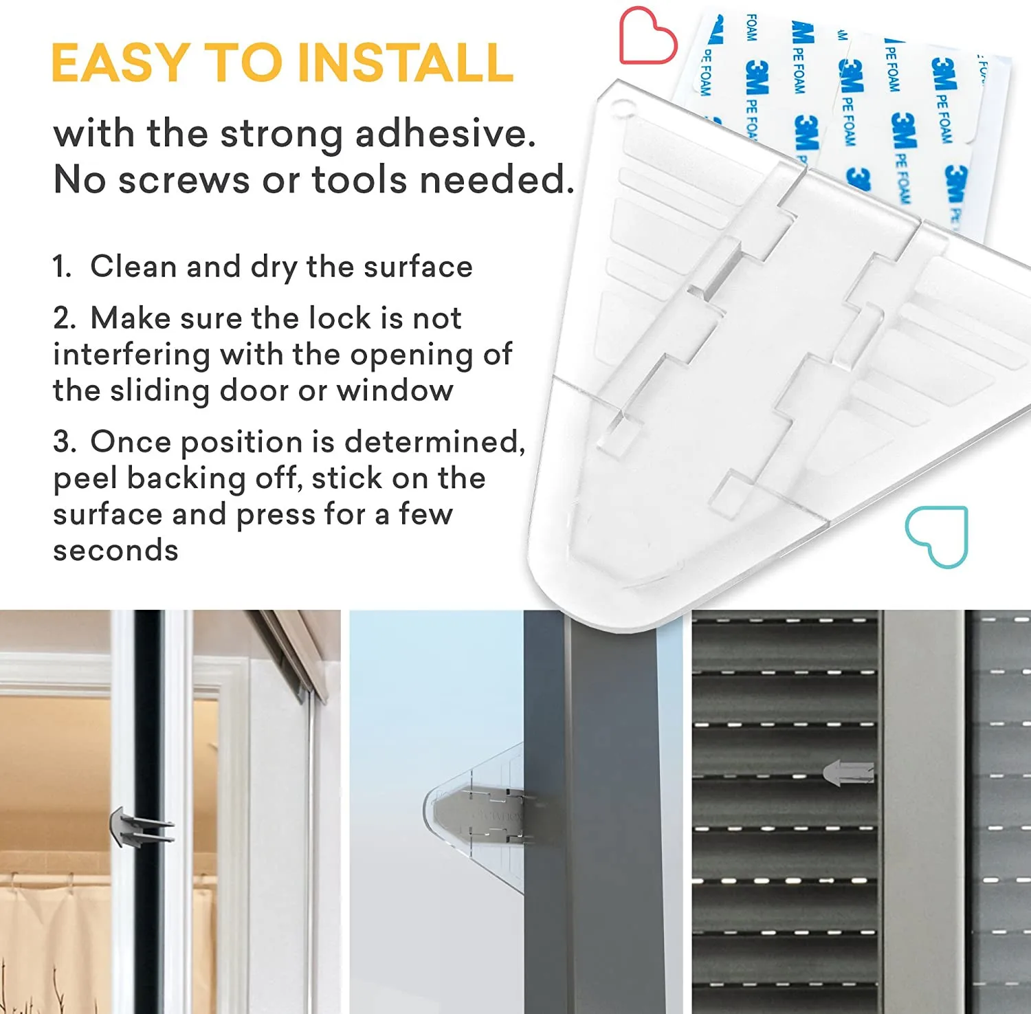 Multifunction Folding Child Proofing Safety Products Baby Furniture Sliding Glass Door Window Lock