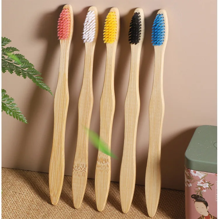 High quality bamboo toothbrush with travel case dental floss kit