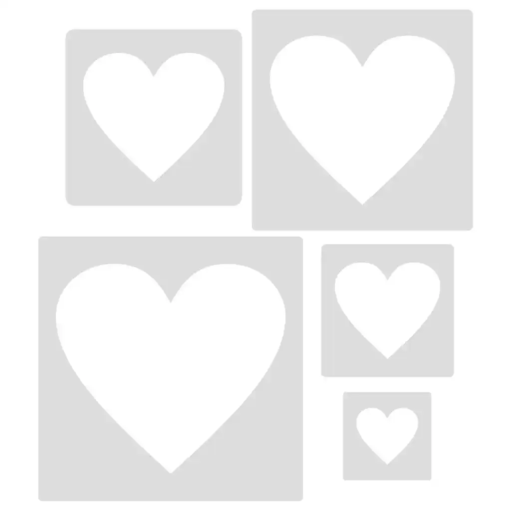 Plastic Reusable Drawing Template Home Decorate Heart Shape Stencil