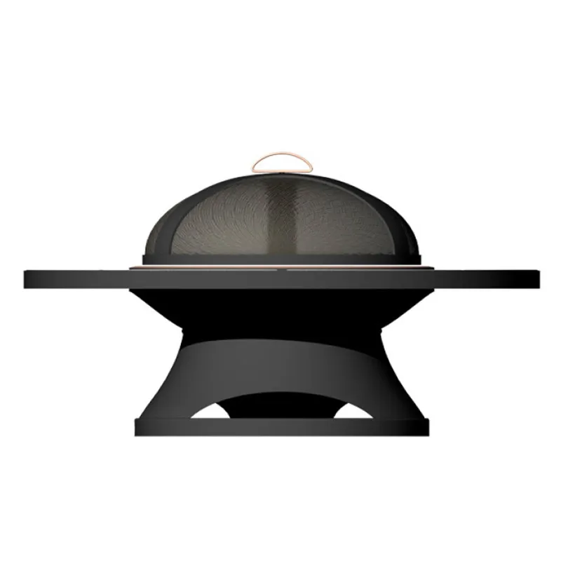 49-Inch Backyard Patio Copper Look Fire Bowl Wood Burning Metal Bbq Marble/Mosaic Tile Table Fire Pit With Spark Screen