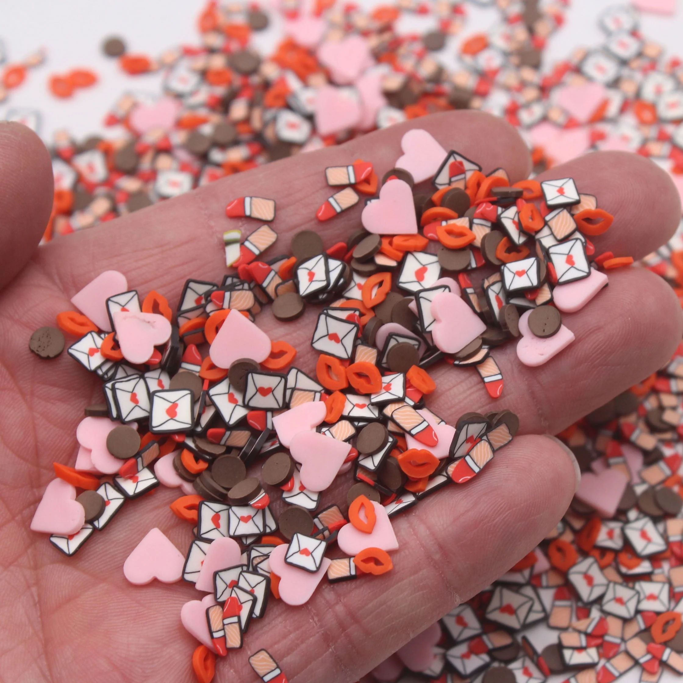1KG Slime Supplies Craft 5mm Lovely Candy Slices Hearts Faux Mixed Sprinkles Shaker Filler Decoration
