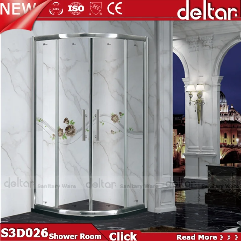 glass shower enclosure shower room shower cabin with pattern explosion-proof film